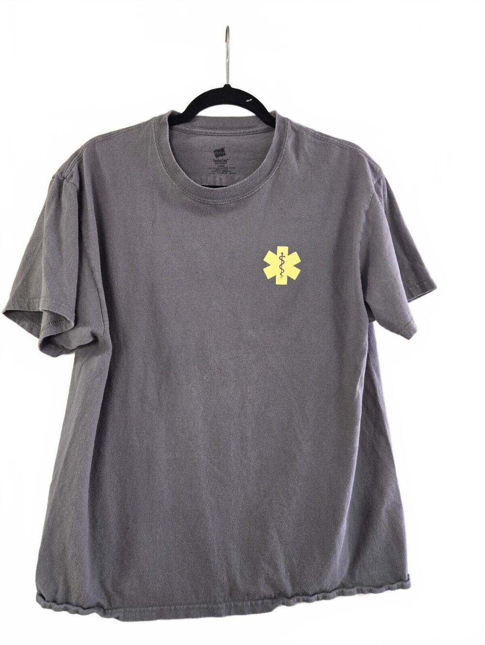 Hanes ComfortSoft Gray EMT Graphic T-Shirt Large
